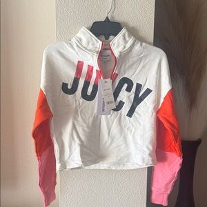 Juicy Couture White and Pink Colorblock Top